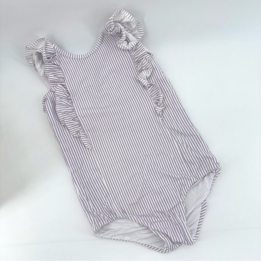 Remie Girl Lavender and White Striped Bodysuit - Size 10 - Like New!